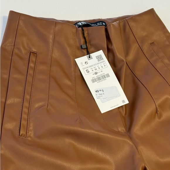Zara faux leather high waisted pant - Picture 3 of 5